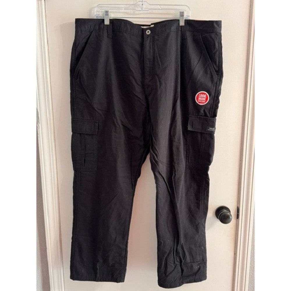 Wrangler Five Star Heritage Fleece Lined Relaxed Fit Cargo Pants Black 42x30 NEW